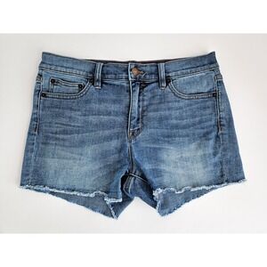 J Crew Factory Raw Hem Denim Jean Shorts Womens 28 Blue Frayed 3" Inseam